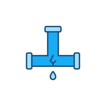 Leaking or Broken Pipe vector Plumbing colored icon