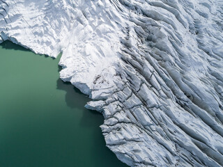 Aerial view of fossil glacier in Tibet,China
