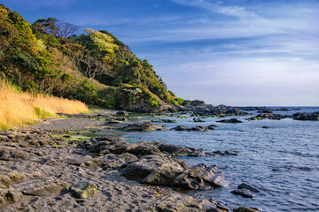 Fototapeta na wymiar 神奈川県・春の栗谷浜の風景