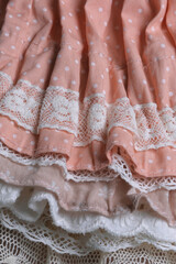 Background texture. Multi-colored pleated fabric. High quality photo