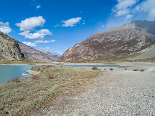 Aerial view of beautiful high altitude landscape in Tibet,China