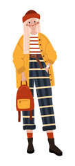 Office casual characters, stylish girl, fashion standing style, modern young clothes, design, flat style vector illustration.