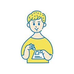 用紙にサイン・押印する女性