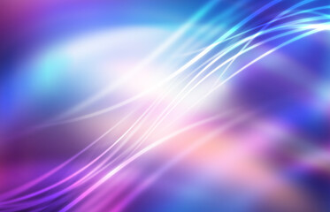 Empty futuristic, abstract background with ultraviolet geometric lines, waves. Neon glow. Light spots.