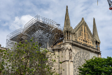 The reconstruction work of Notre Dame de Paris church after fire
