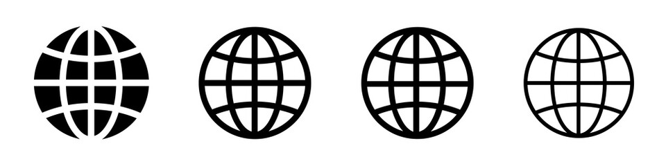 Set of globe icons. Web icons, globe. World, planet earth, globe. Vector illustration.