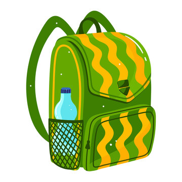 Backpack luggage, sac student, school accessories, academy briefcase, isolated on white, design, flat style vector illustration.