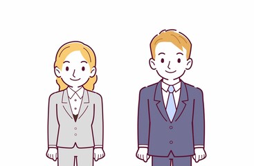 Fototapeta premium ビジネススーツを着た二人の金髪の人