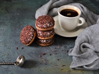 cup of coffee and cookies