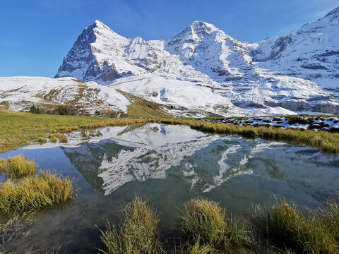 Kleine Scheidegg mountain pass in Switzerland