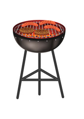 grilling meatballs and sausages