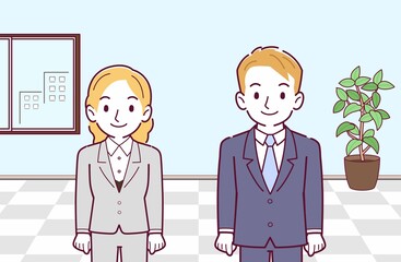 2人の金髪の男女