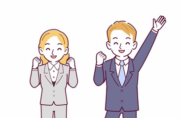 2人の金髪の男女