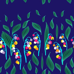 flowers lilies of the valley pattern color stripe row line striped modern design bright beautiful