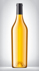 Glass Bottle on background with Black Foil. 