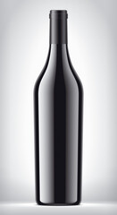 Non-transparent Bottle on background with Black Foil. 