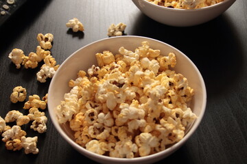 popcorn in a bowl