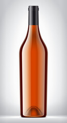 Glass Bottle on background with Black Foil. 