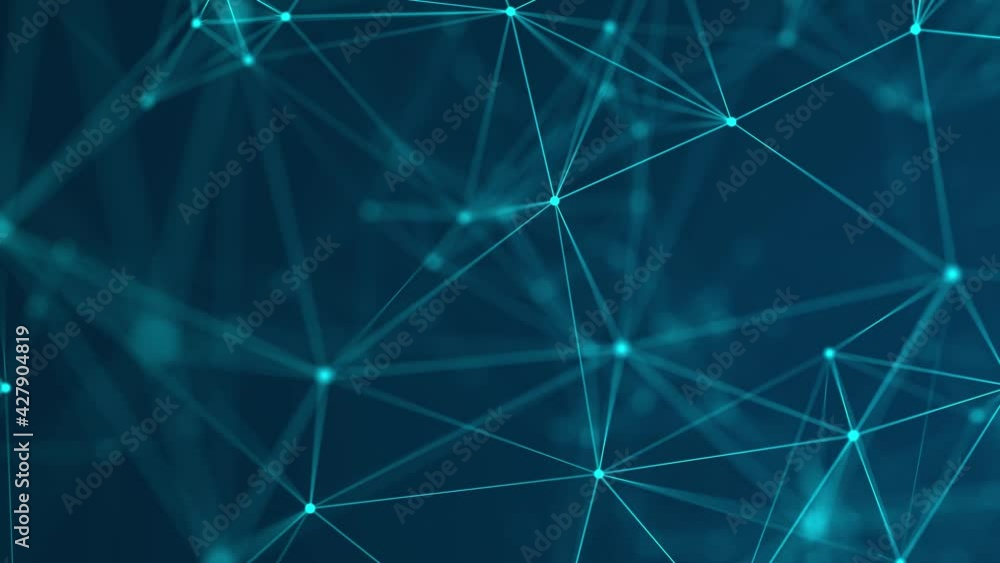 Poster network connection structure. abstract background with moving dots and lines. futuristic illustratio