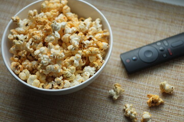 popcorn in a bowl