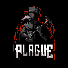Doctor plague esports logo design. illustration of doctor plague mascot design. Mascot design