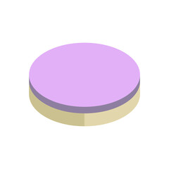 Round brick or block vector icon. That stone, rock or concrete for landscape by paving in outdoor, park, yard or garden to create pavement floor, path, walkway or pathway. Also for sidewalk or road.