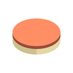 Round brick or block vector icon. That stone, rock or concrete for landscape by paving in outdoor, park, yard or garden to create pavement floor, path, walkway or pathway. Also for sidewalk or road.