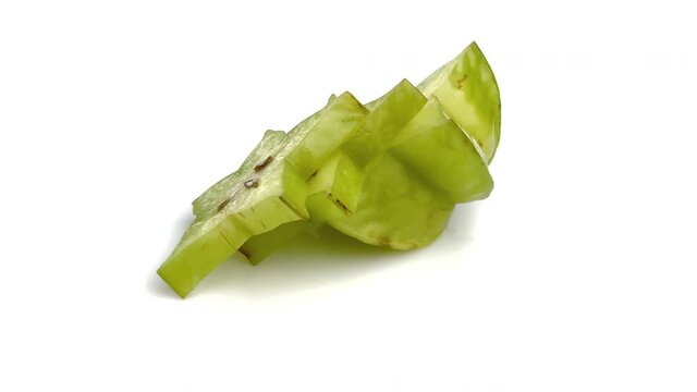 sliced carambola isolated on white background
