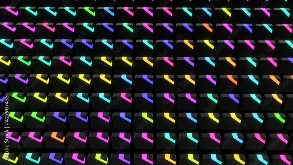 Poster beautiful motion design background with simple geometric shapes and neon light. 4k looped geometric 