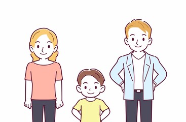 ブロンドヘアの親子