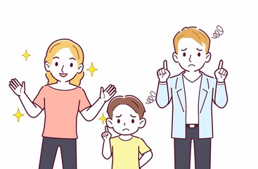 ブロンドヘアの親子