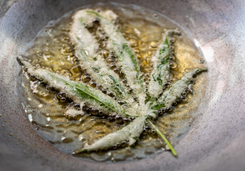 fried crispy cannabis leaves