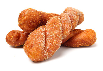 Chinese fried dough twist on white background