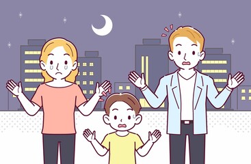 ブロンドヘアの親子