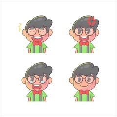 Cute boy with different face expressions