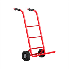 Empty Metal Hand Truck. Hand Truck with two handle and two wheels to carry cardboard boxes. Flat and solid color vector illustration.