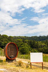 Wine barrel near Firenze, Tuscany, Italy