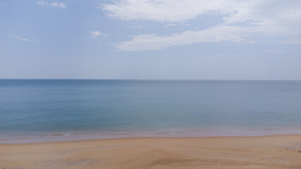 Fototapeta na wymiar Beautiful scene of beach and white sand background 
