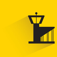airport with shadow on yellow background