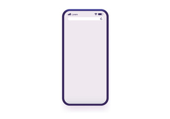 Vector smartphone illustration - unbranded mobile phone with blank screen on white background.