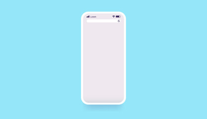 White smartphone vector illustration - Unbranded mobile phone on light blue background.