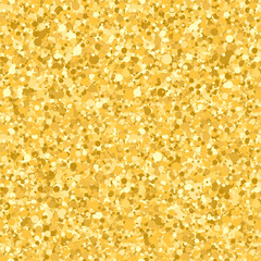 Sparkling gold background. Coarse fine-grained metal structure. Seamless vector texture. Blurred sparkling effect.