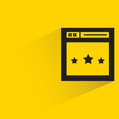 website and star rank with shadow on yellow background