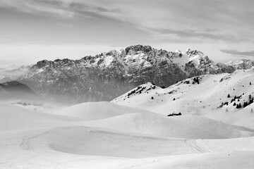 snow covered mountains