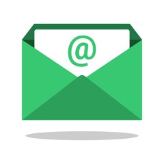 vector of email or mail icon with green themes. green envelope.