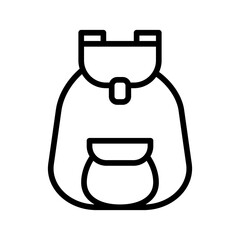 Hiking Backpack flat line icon. Touristic camping bag, school, knapsack, sack vector illustrations. Outline signs for website design, logo, app, and store