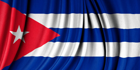Flag of Cuba waving in the wind 3D illsutration