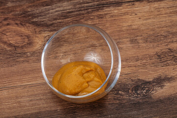Mustard sauce in the bowl