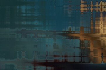 Abstract background. Geometrical elements on aged grunge texture. Graphic illustration with different color patterns.