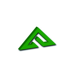 3D green triangle logo